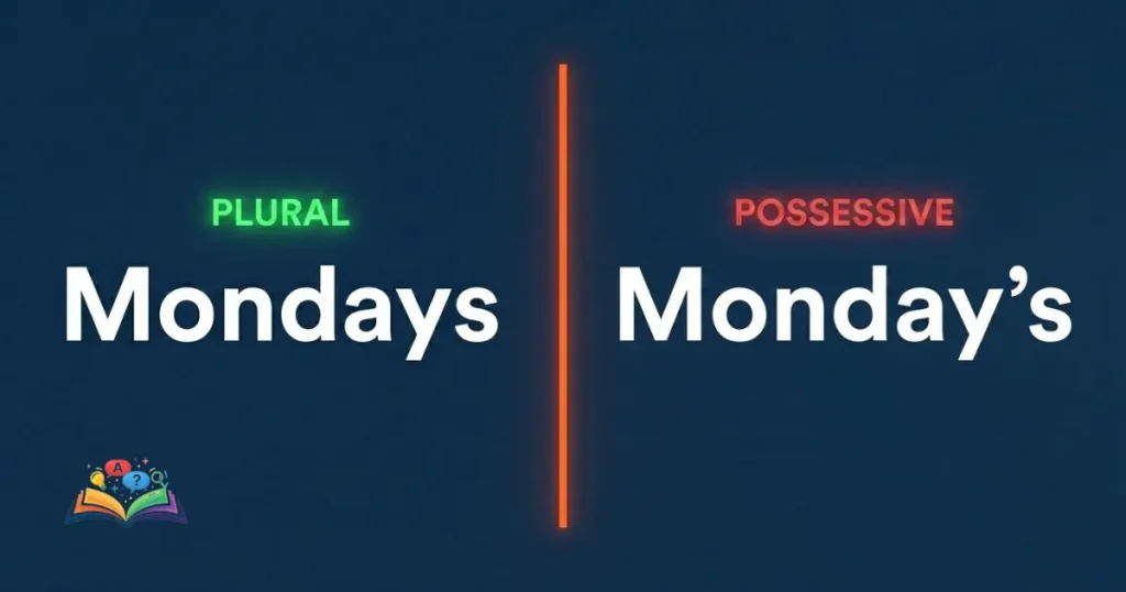 mondays vs monday’s correct and incorrect comparison