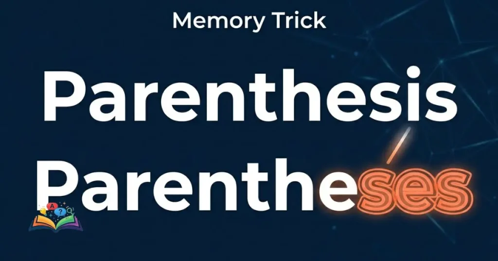 Memory trick for parenthesis vs parentheses highlighting plural s difference