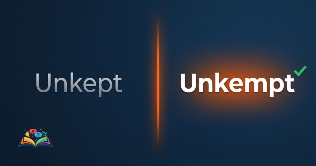 Split comparison image showing unkept vs unkempt with unkempt marked as correct