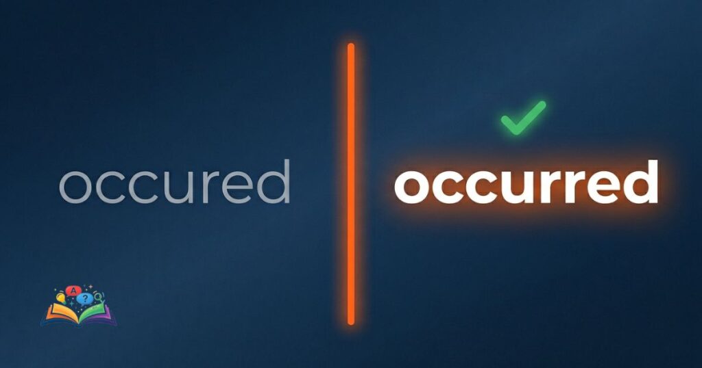 occurred vs occured spelling comparison correct vs incorrect