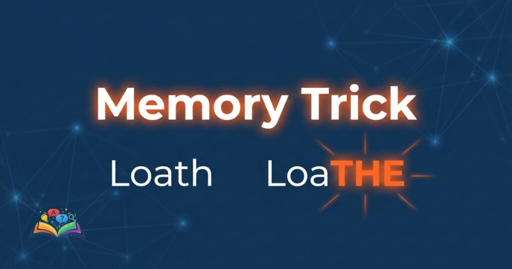 Visual memory trick to remember loath vs loathe difference