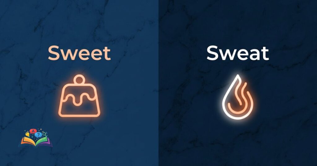 abstract visual showing sweet as dessert and sweat as physical exertion