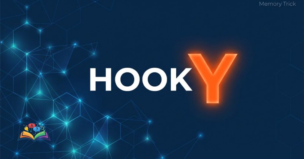 A visual memory trick highlighting the single letter Y suffix to remember the correct spelling of the word hooky.