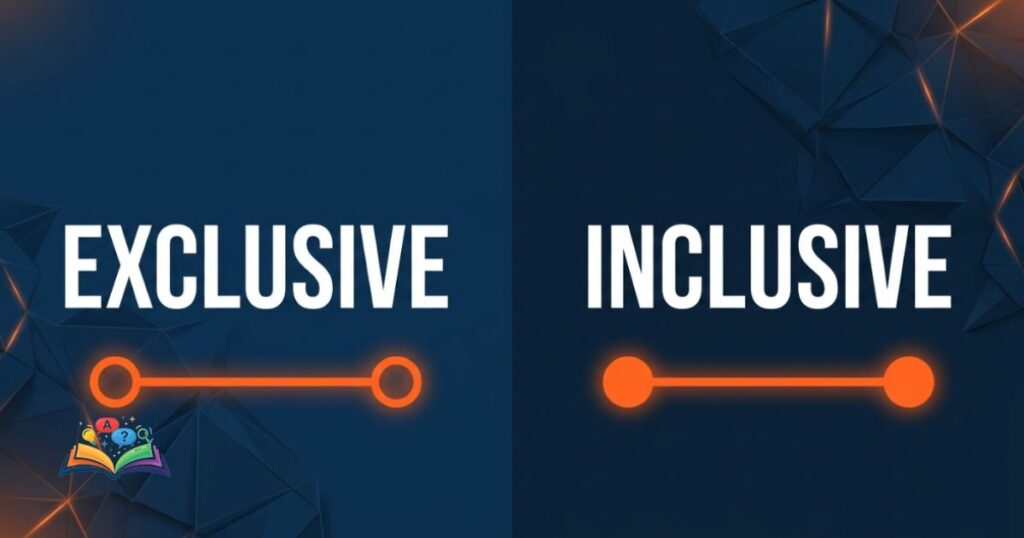 Minimalist visual icons illustrating the concepts of exclusive and inclusive boundary conditions