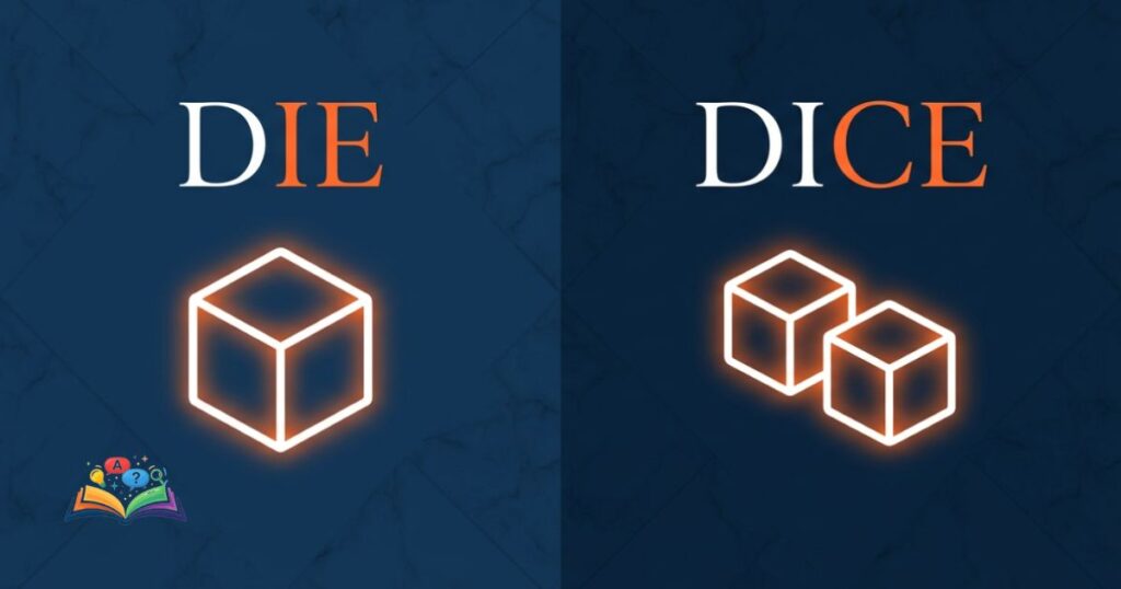 Minimalist visual icons illustrating a single die versus multiple dice