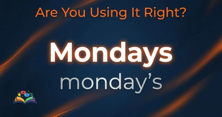 mondays or monday’s correct vs incorrect usage visual