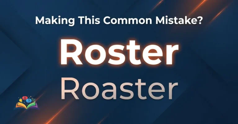 roster or roaster comparison showing correct and incorrect spelling clearly