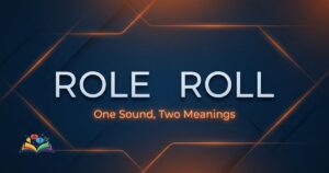 Premium featured image showing the difference between role and roll with highlighted typography