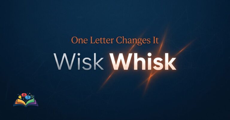 Premium featured image showing the correct spelling of wisk or whisk with whisk highlighted as correct