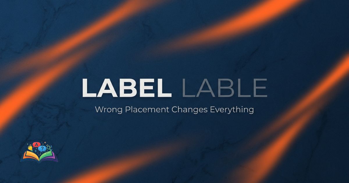 Label vs lable correct spelling confusion explained in a premium typography design