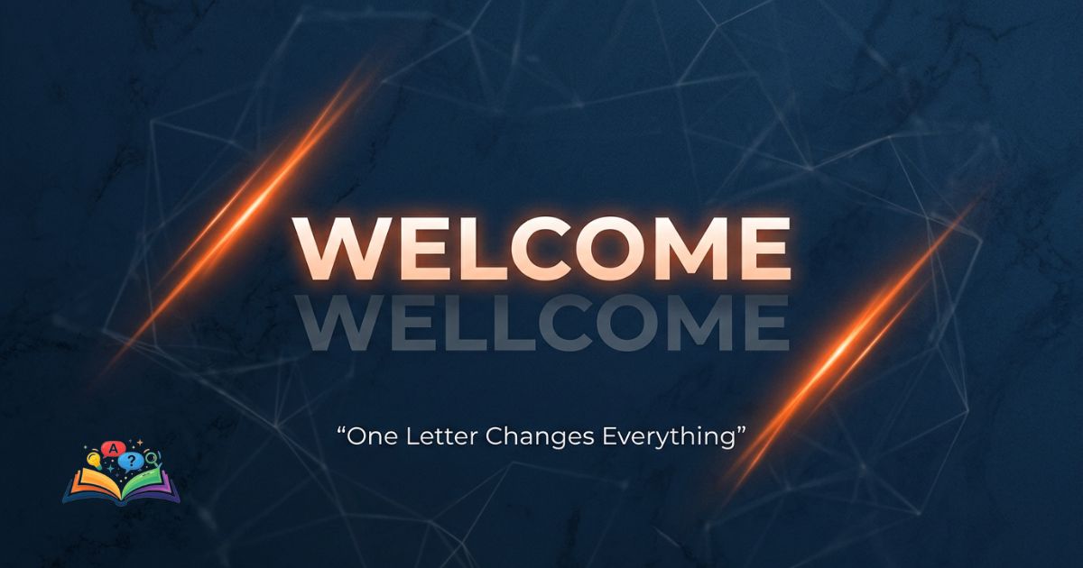 Welcome or Wellcome correct spelling comparison showing proper usage of welcome in modern English writing