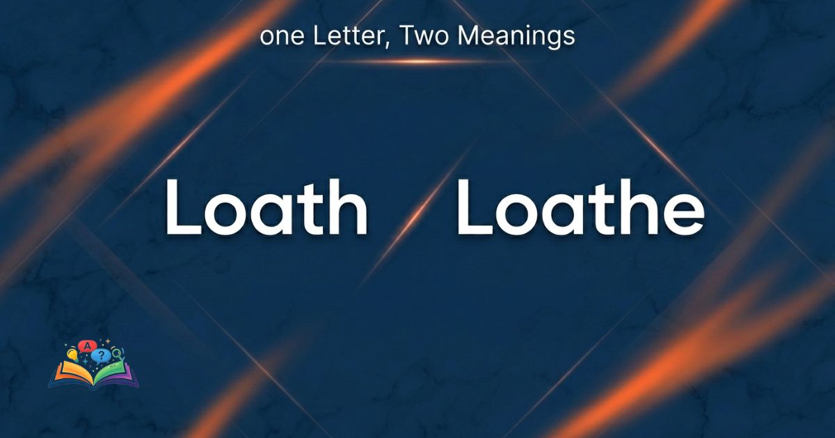 Loath or loathe difference visual showing correct usage distinction