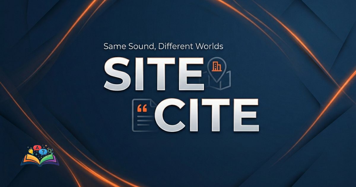 Site or Cite confusion explained with clear visual contrast of correct usage