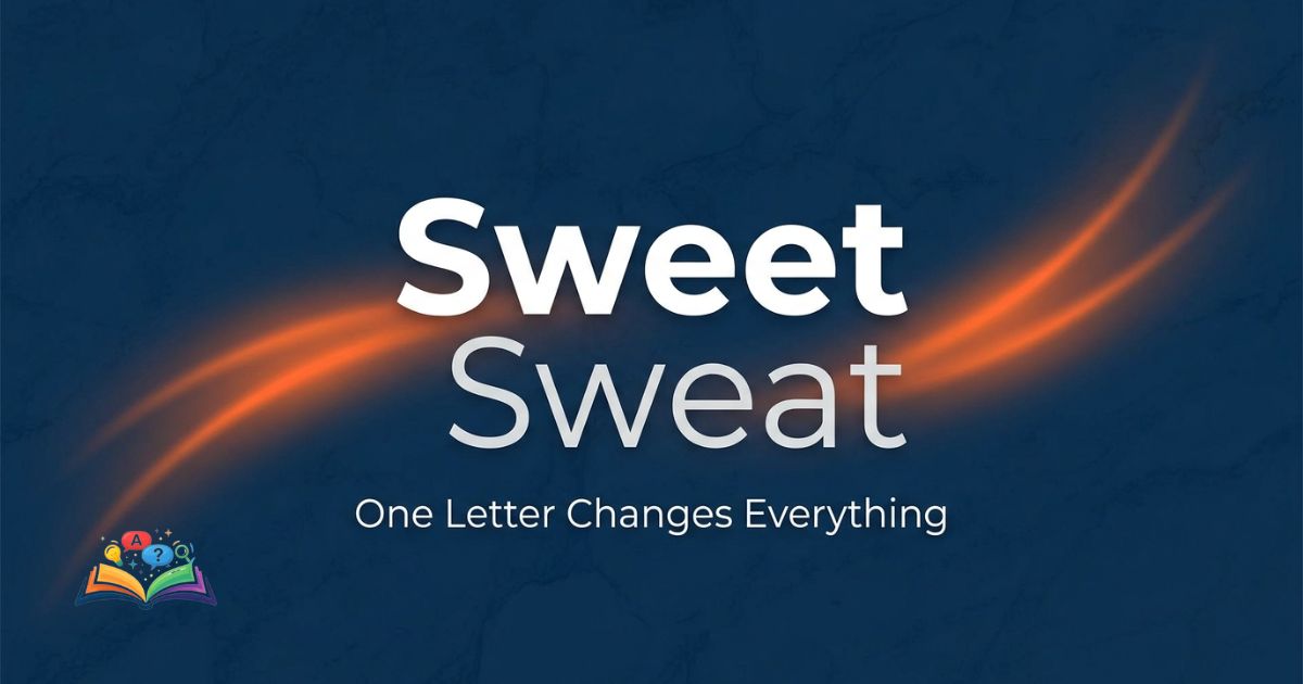 sweet or sweat word confusion visual with correct usage highlighted