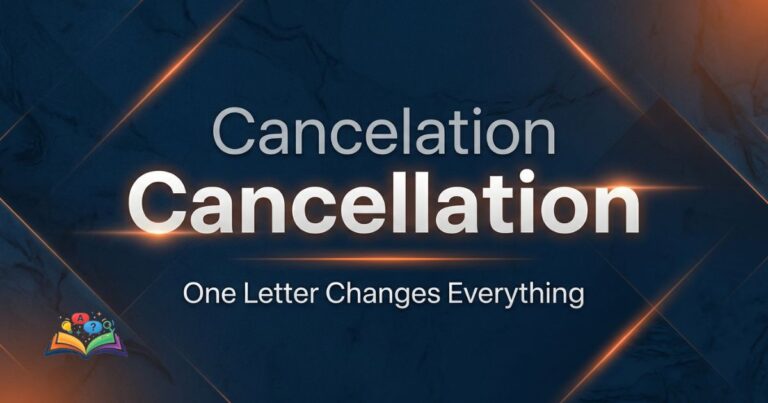Premium featured image comparing cancelation and cancellation spelling in US English