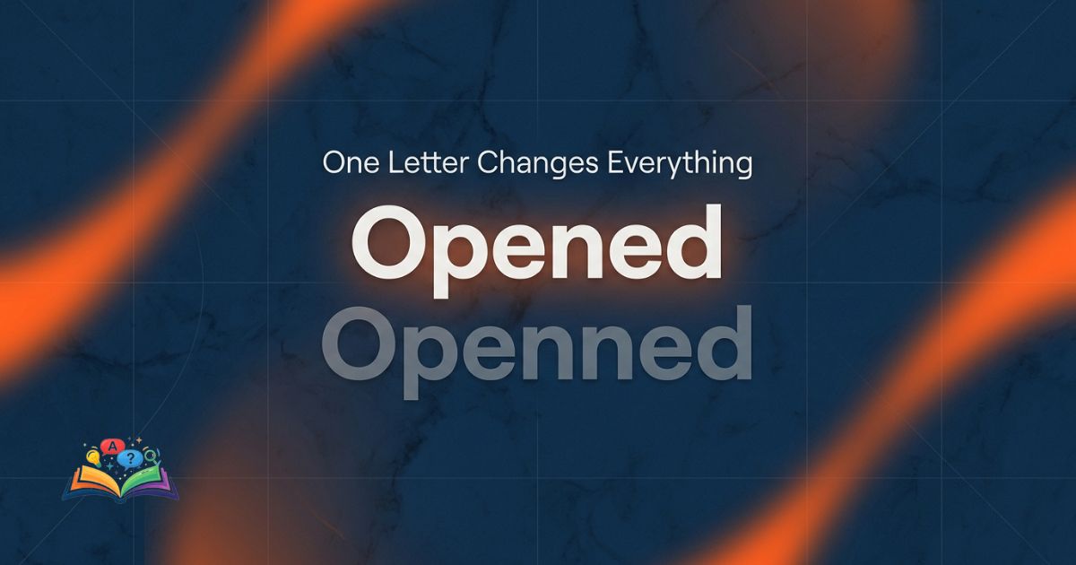 Opened vs Openned correct spelling comparison showing the correct word highlighted