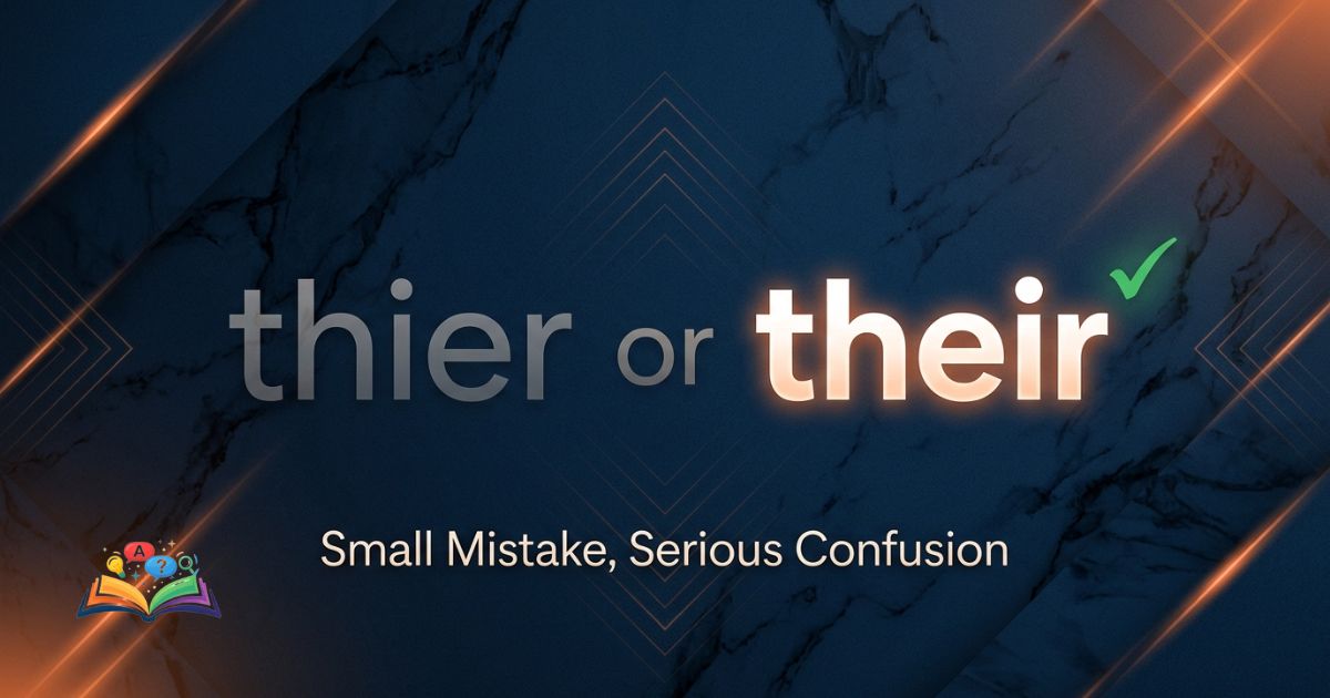 Premium featured image showing thier or their spelling comparison with their highlighted as the correct spelling