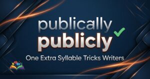 Premium featured image comparing publically and publicly with the correct spelling highlighted clearly