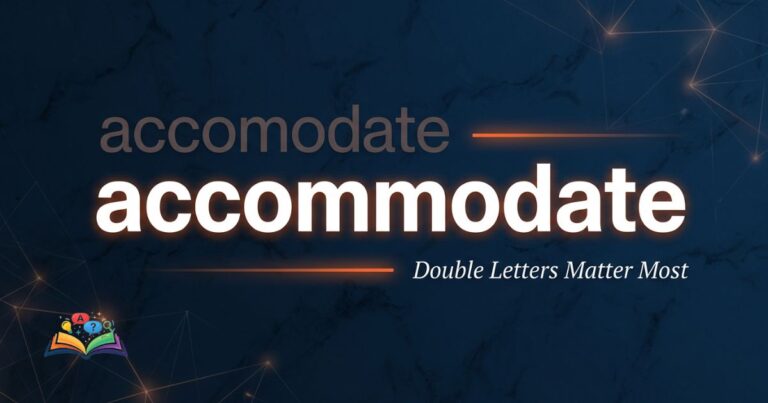 Premium featured image showing accomodate vs accommodate spelling comparison