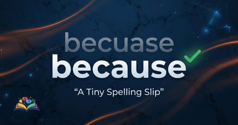 Premium featured image showing the correct spelling because compared with the misspelled becuase