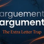 Premium featured image showing arguement vs argument with the correct spelling highlighted