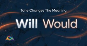 Premium featured image showing will and would comparison in English grammar usage