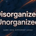 Premium featured image showing disorganized vs unorganized word usage in modern English