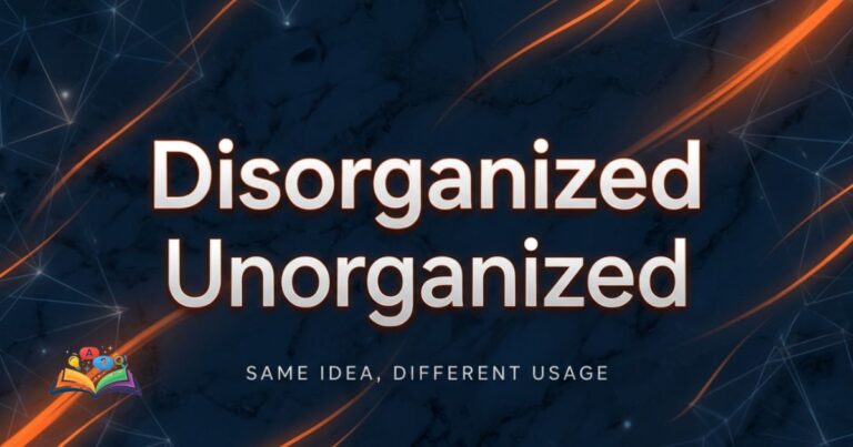 Premium featured image showing disorganized vs unorganized word usage in modern English