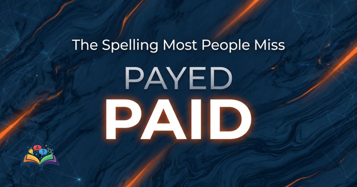 Premium featured image showing payed or paid with paid highlighted as the correct everyday spelling.