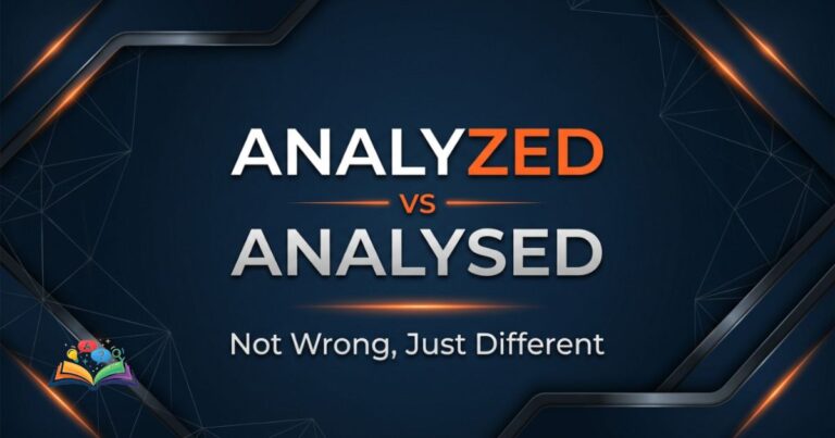 Premium featured image showing analyzed and analysed spelling variants used in American and British English