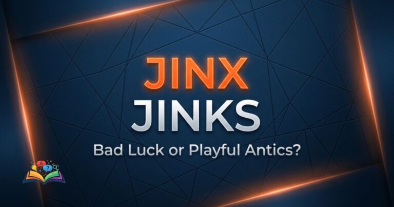 Graphic showing jinx or jinks spelled out with distinct visual emphasis against a deep navy background