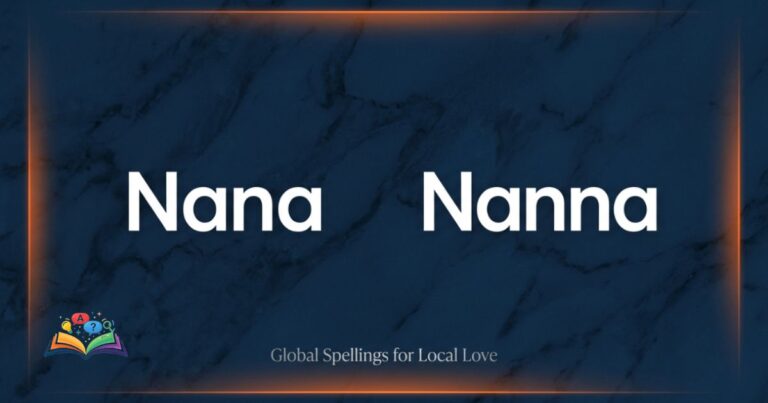 Premium typography graphic showcasing the words Nana and Nanna against a dark textured background with subtle lighting.