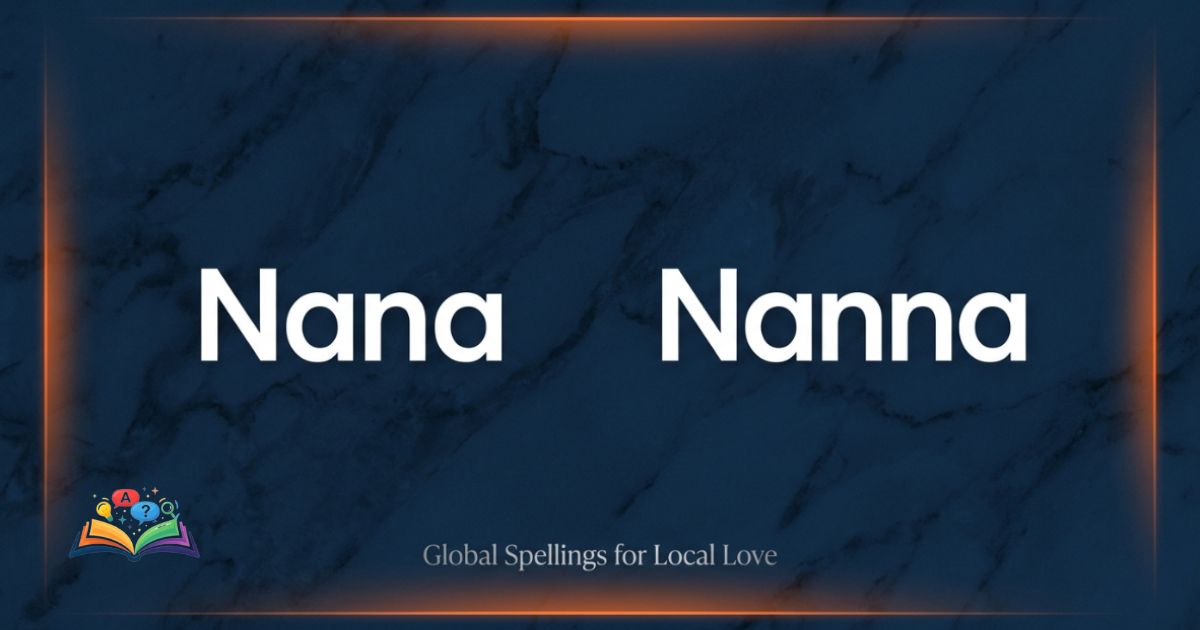 Premium typography graphic showcasing the words Nana and Nanna against a dark textured background with subtle lighting.