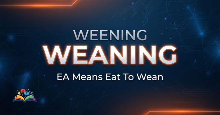 Featured graphic comparing weening or weaning on a deep navy background with vibrant orange accents.