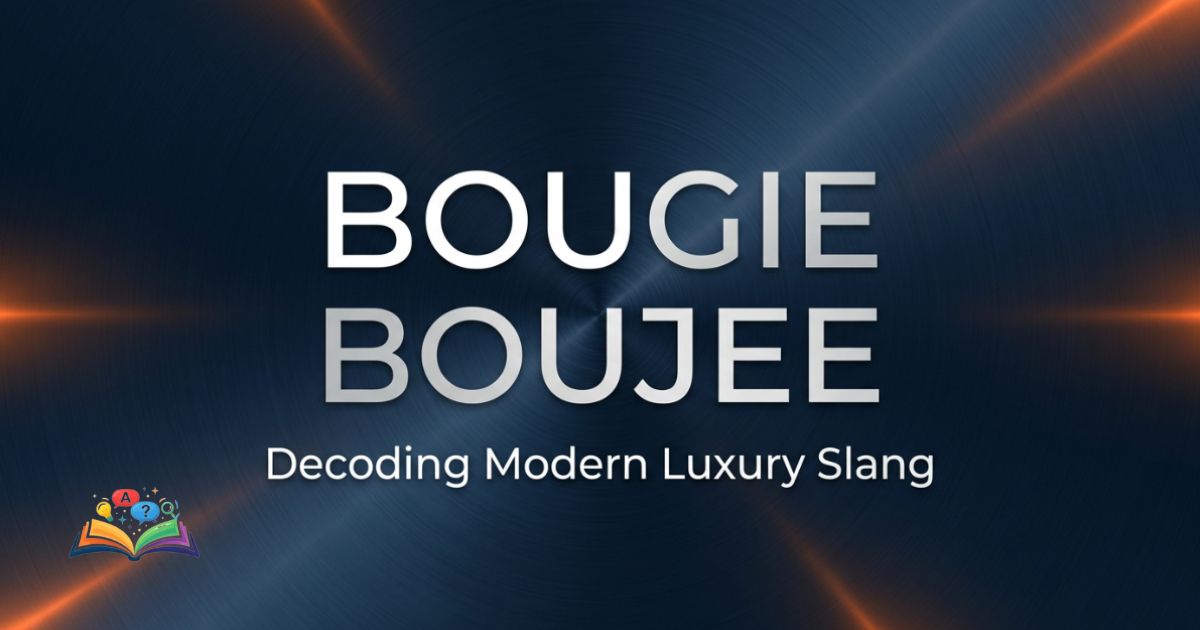 Graphic illustrating the spelling choices of bougie and boujee in modern slang