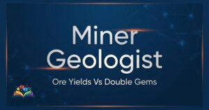 Title graphic comparing Miner and Geologist professions on a textured navy background